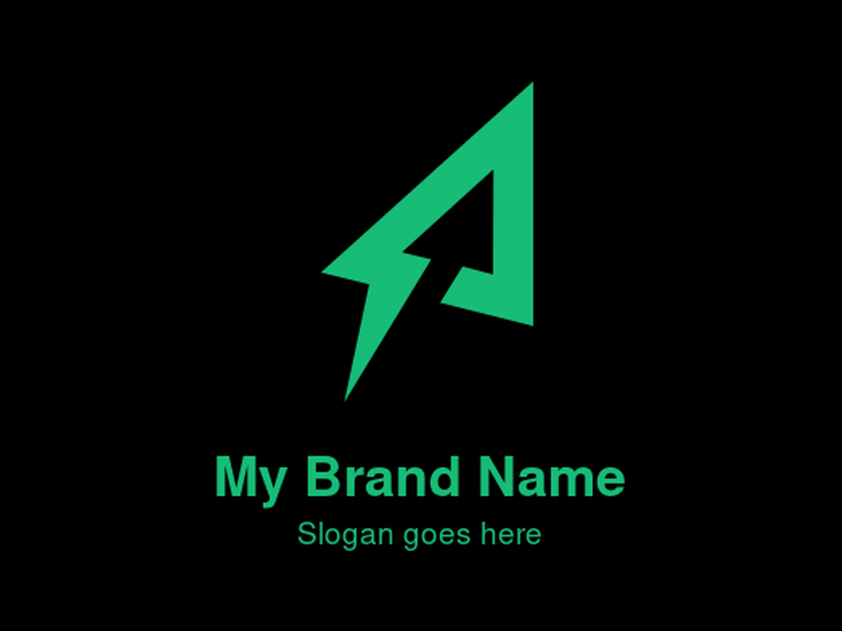 Vibrant Green Arrow with Lightning Bolt Symbol Logo Design for Dynamic Growth and Energetic Technology Branding